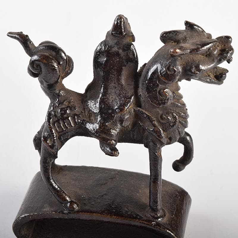 中国　古銅宣徳銅　篆刻　人物摘　獅子摘など　印材　5点まとめて　G　R7651