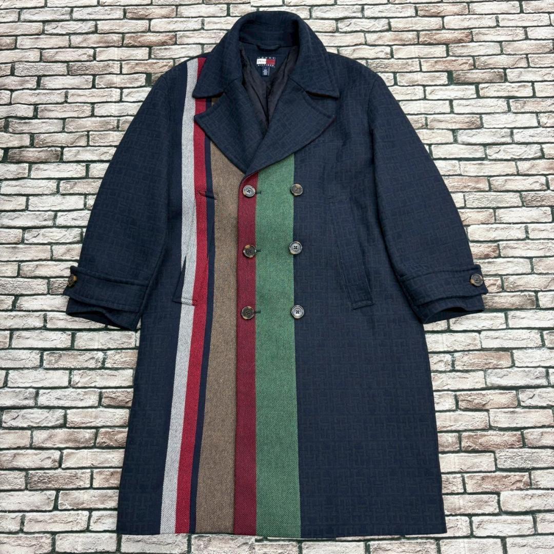 トミーヒルフィガー×ペンドルトン☆モノグラム総柄カラーストライプダブルコート