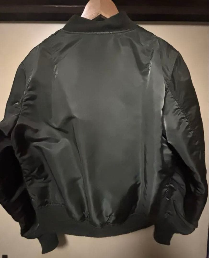 ALPHA 90s USA製 MA-1 カーキ グランドクルー 黒タグ