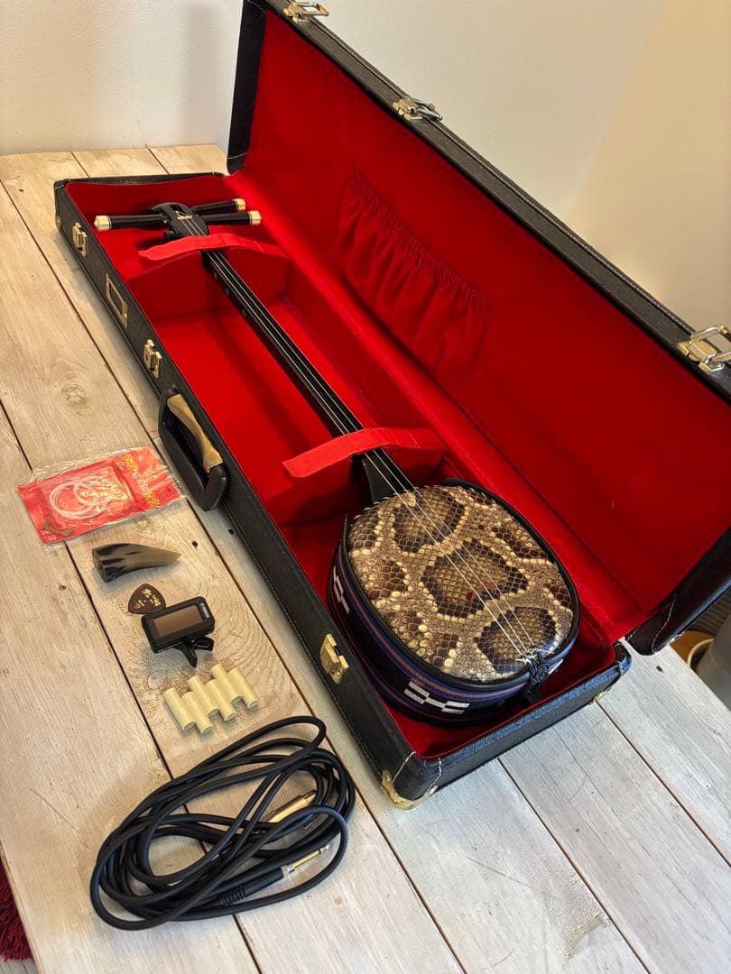 沖縄三線 本蛇皮（二重張り） セット