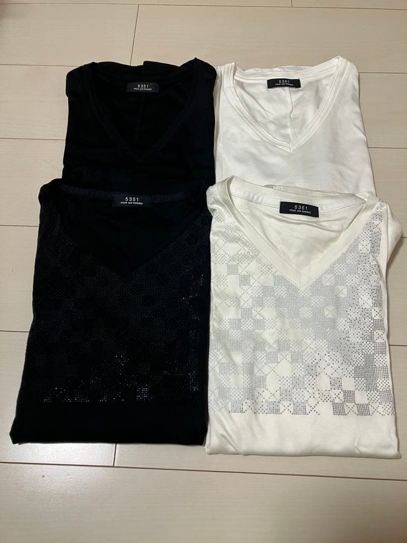 5351 長袖カットソー（スタッズ/無地） ４枚セット　サイズM