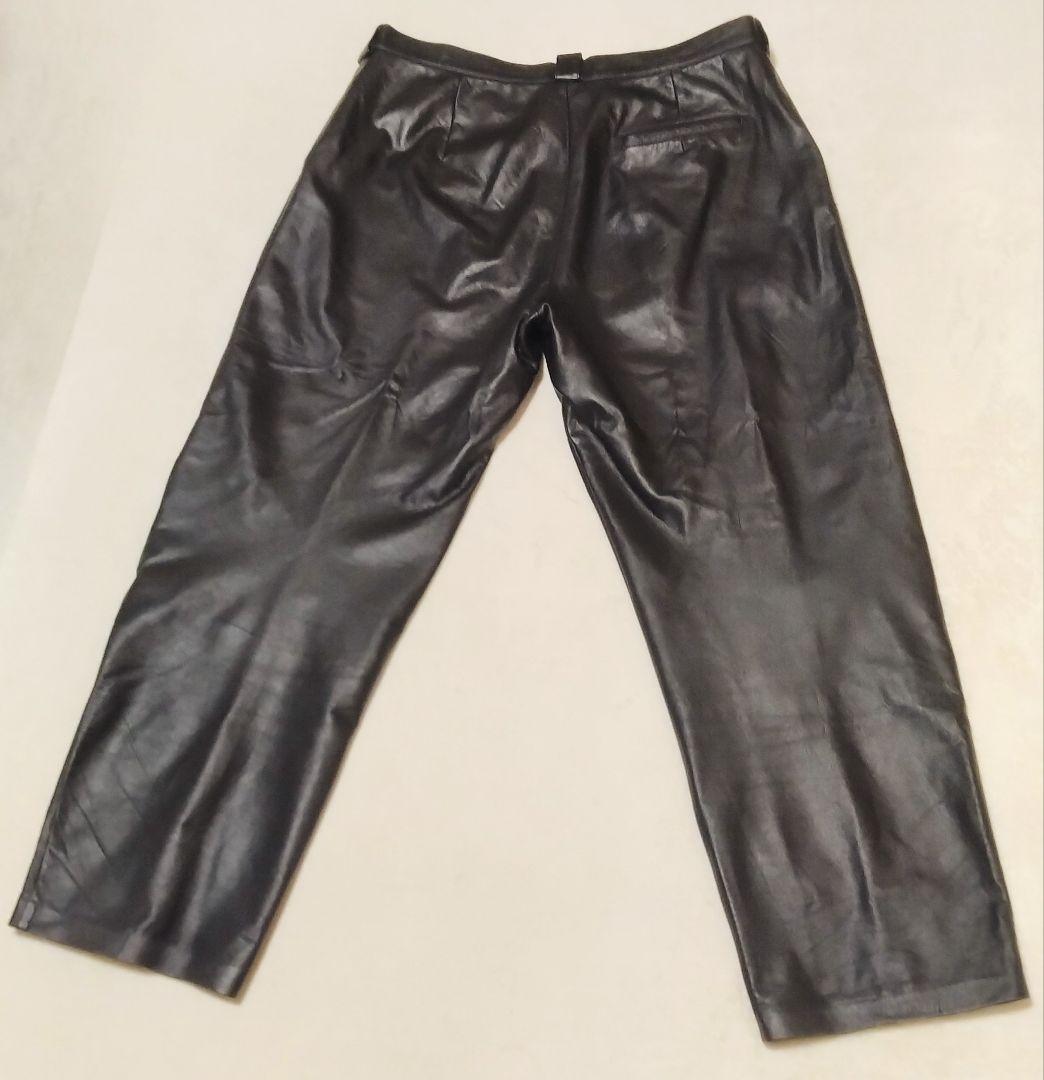 ☆オーバーサイス■牛革■レザーパンツ■ブラック■Ｗ90cm☆
