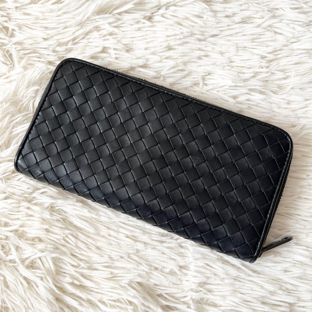 ⭐️未使用品⭐️　ボッテガヴェネタ　イントレチャート　ロングウォレット　ブラック
