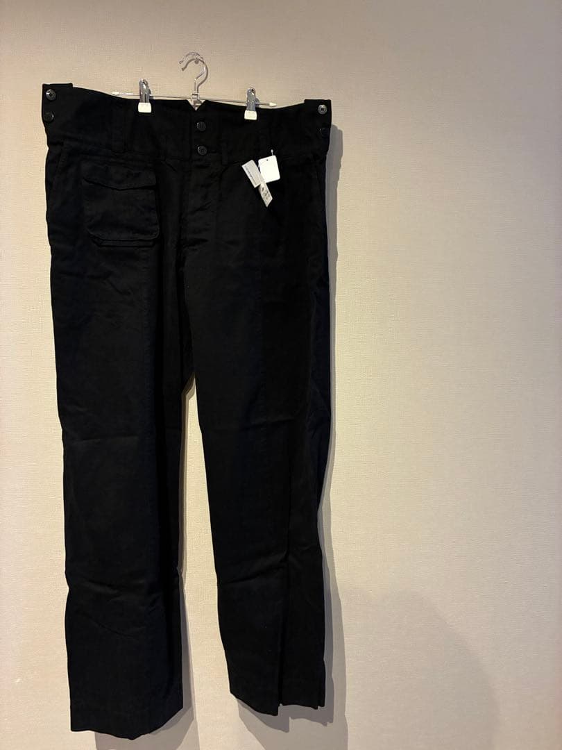 EMPORIO ARMANI ブラックカジュアルワイドパンツ！裾ジッパー付き