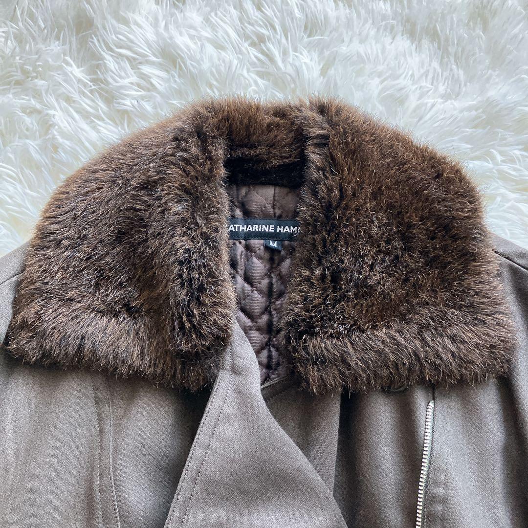 90s KATHARINE HAMNETT ボア襟 ミリタリージャケット M