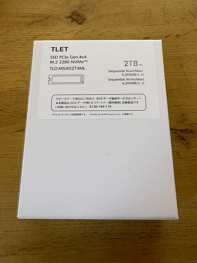 【新品未使用】TLET SSD PCle Gen4x4 M.2 2280NVMe