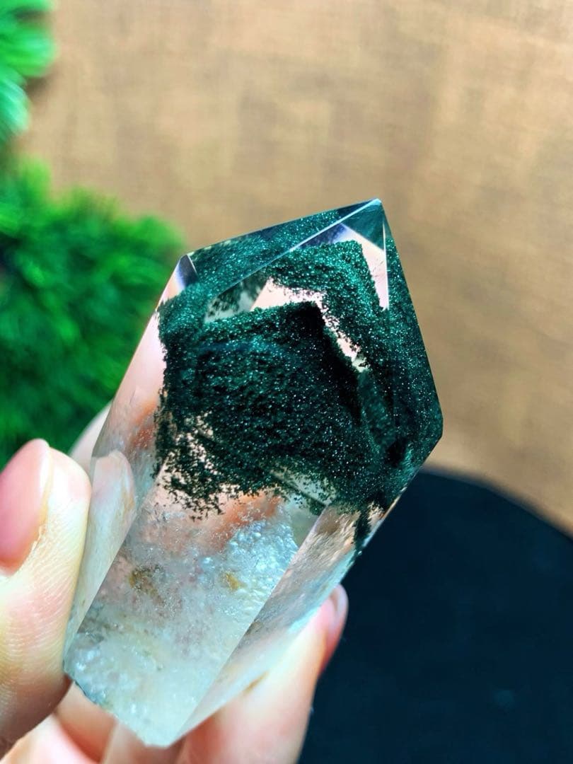 ⭐︎【極上品】天然 グリーン ガーデン クォーツ 置物 64.3g