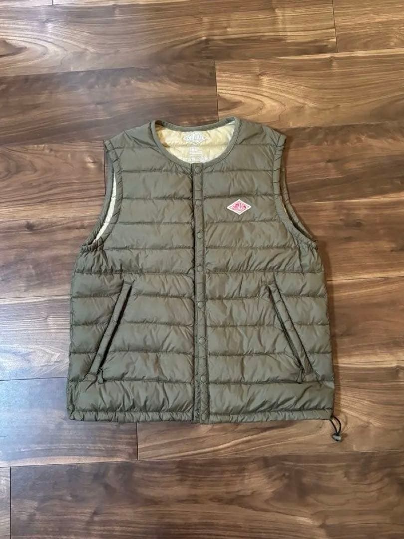 週末値下げDANTON ダウンベスト オリーブ 34