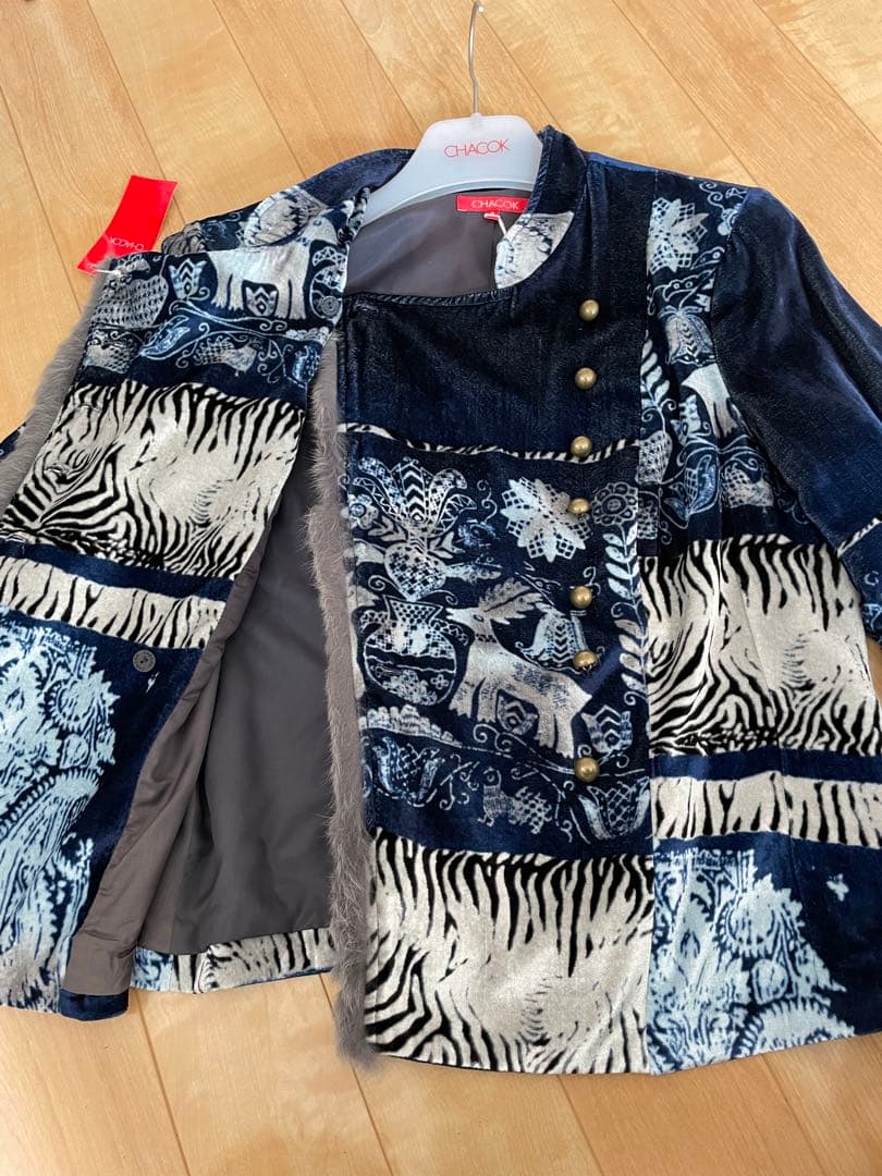 専用 未使用 シルク ラビット毛入ジャケット シャコック