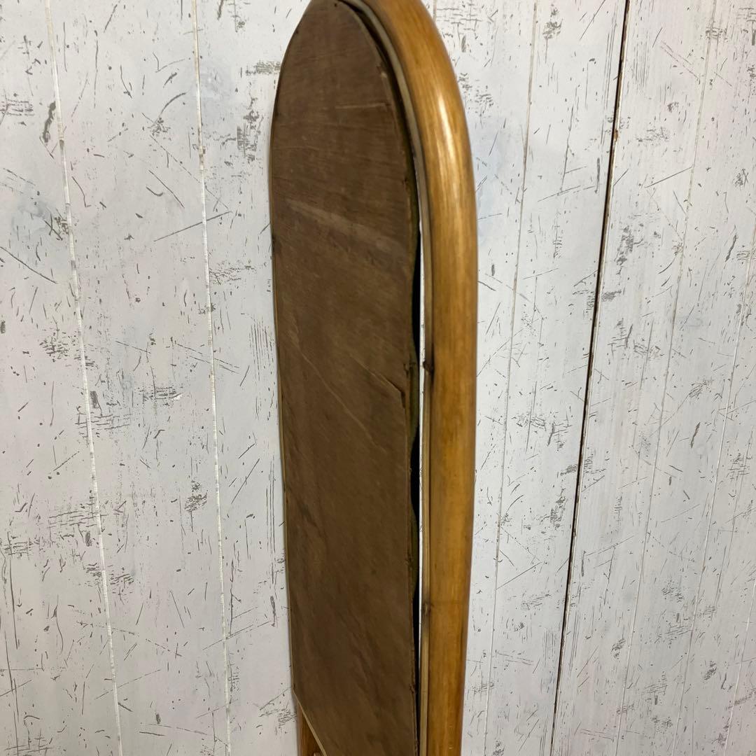 A-1 昭和レトロ ラタンスタンドミラー 姿見 傘立て 物掛け 古家具