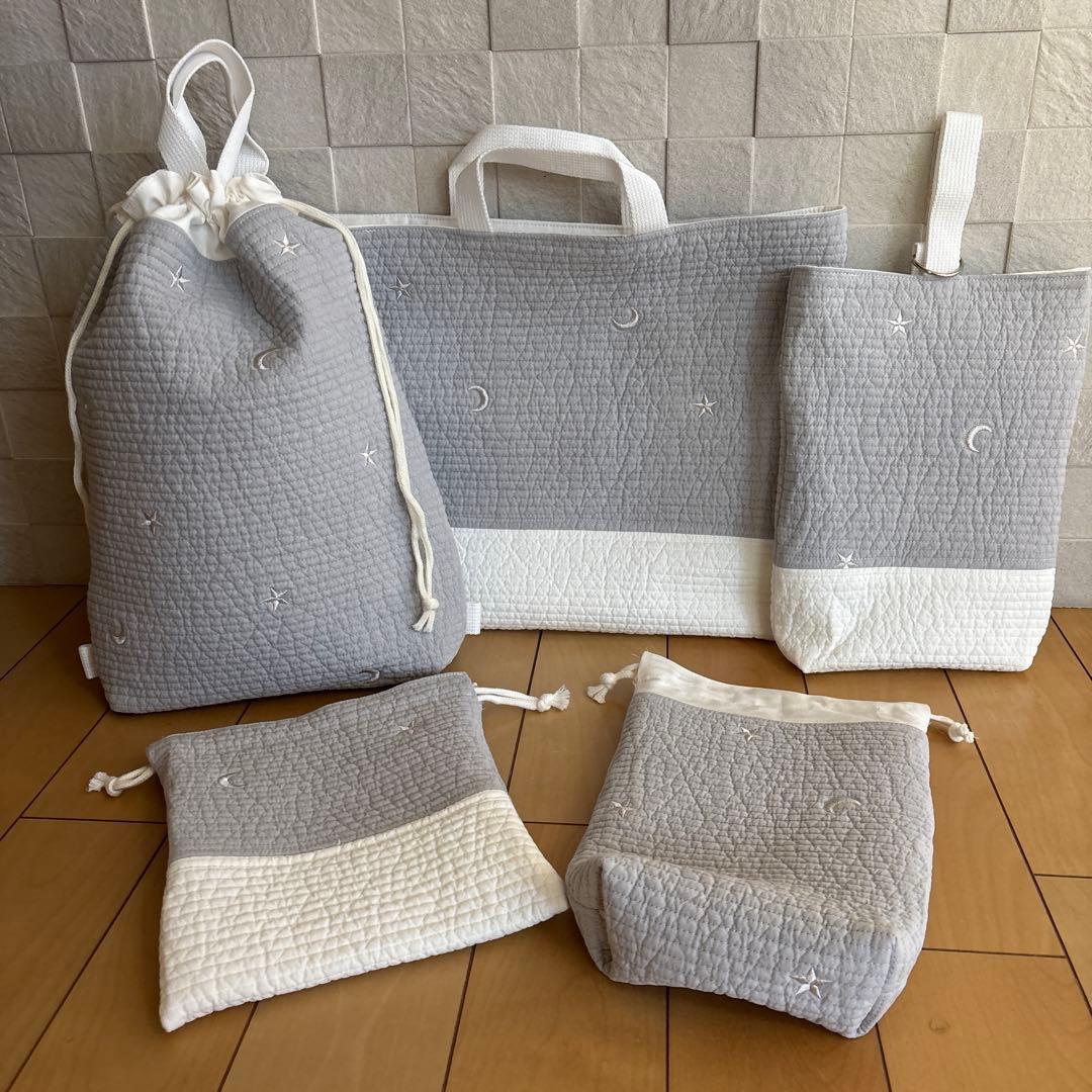 入園入学準備 5点セット ヌビ スター グレー ホワイト 韓国