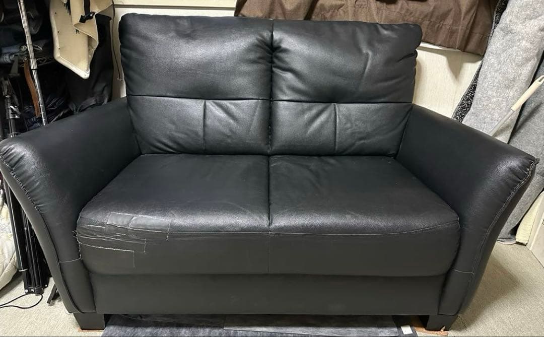 牛革2人掛けソファ