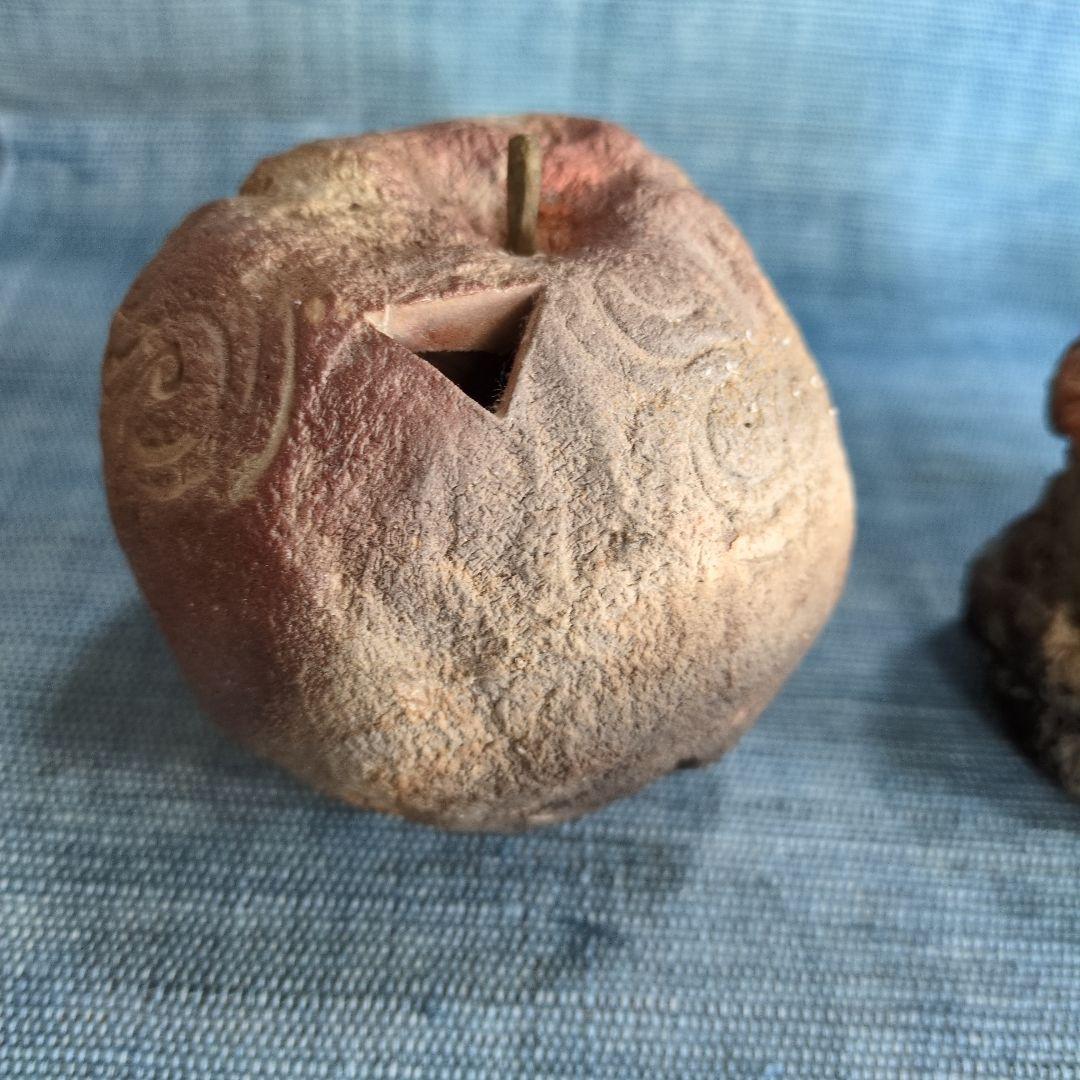 萩焼きりんごのオブジェ