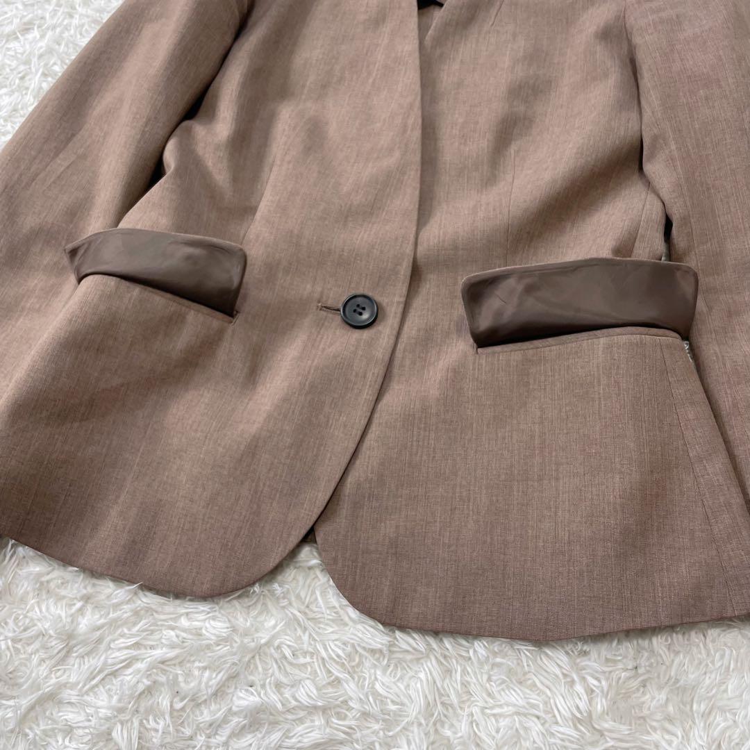 美品✨ ホワイト ノーカラー パンツ スーツ セットアップ 洗える 近年モデル