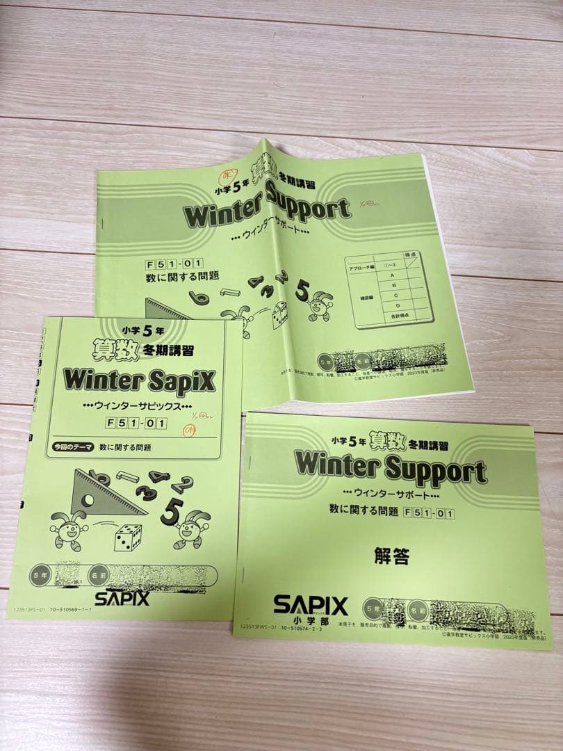 Sapix 五年　算数　フルセット
