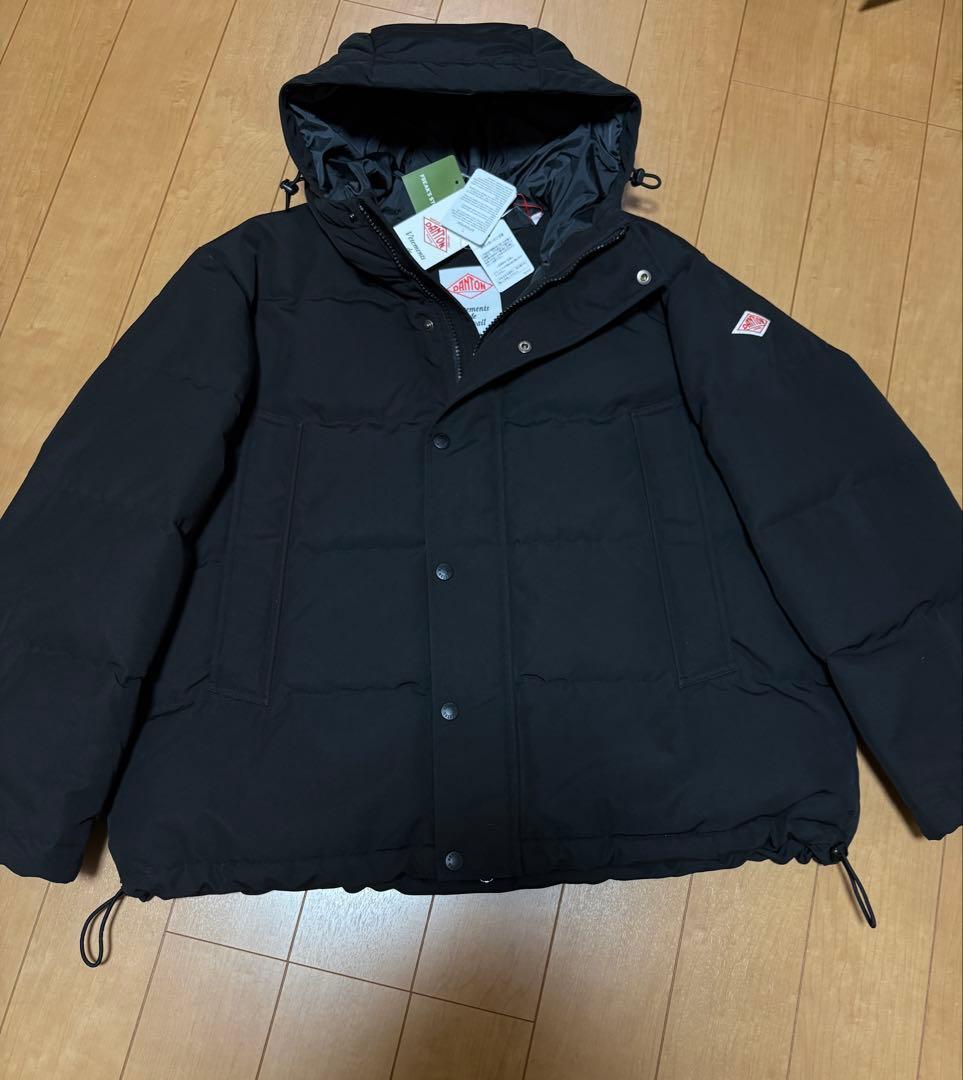 DOWN ダントン フード ダウンジャケット ブラック XS 新品タグ付