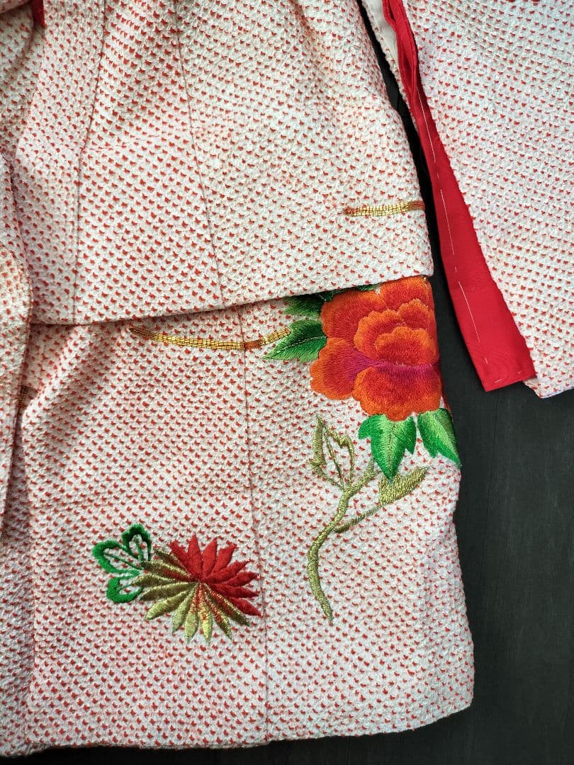 七五三 3歳 正絹 総絞り 着物 被布 草履　カバン　足袋　セット