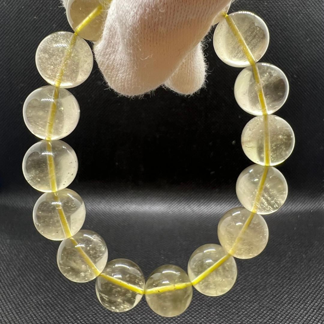 【超希少石】天然リビアングラスシンプルブレスレット※鑑定書付き