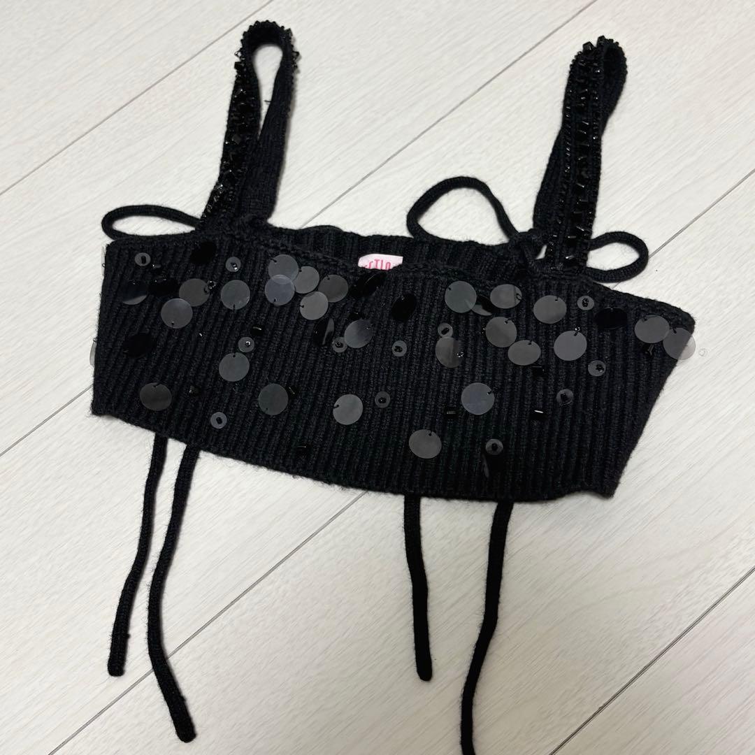 FETICO 「SPANGLE ANGOLA WOOL KNIT BRA」