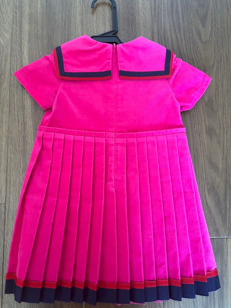 GUCCI ピンク セーラー襟 プリーツワンピース　90