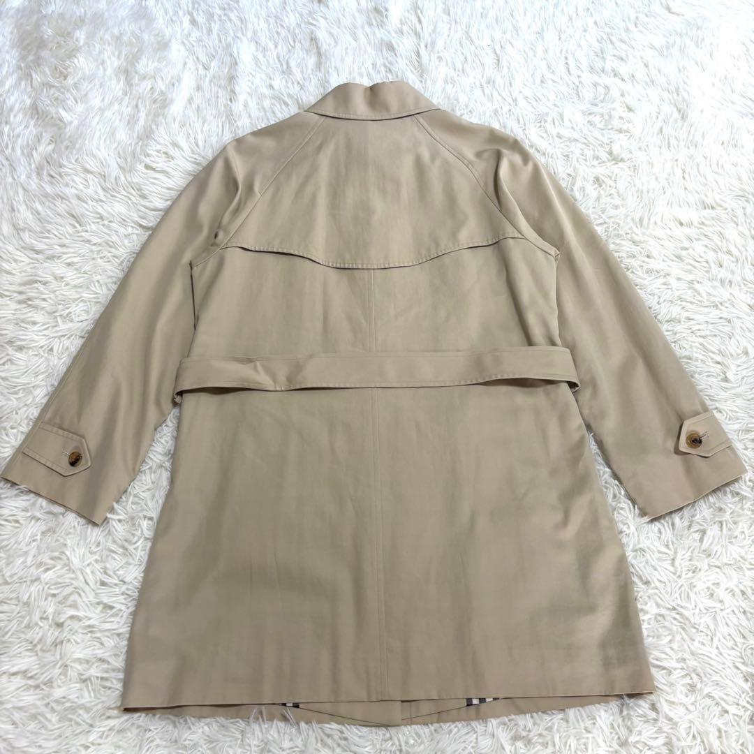 【極美品】バーバリーロンドン ステンカラーコート ベージュ　 ノバチェック L