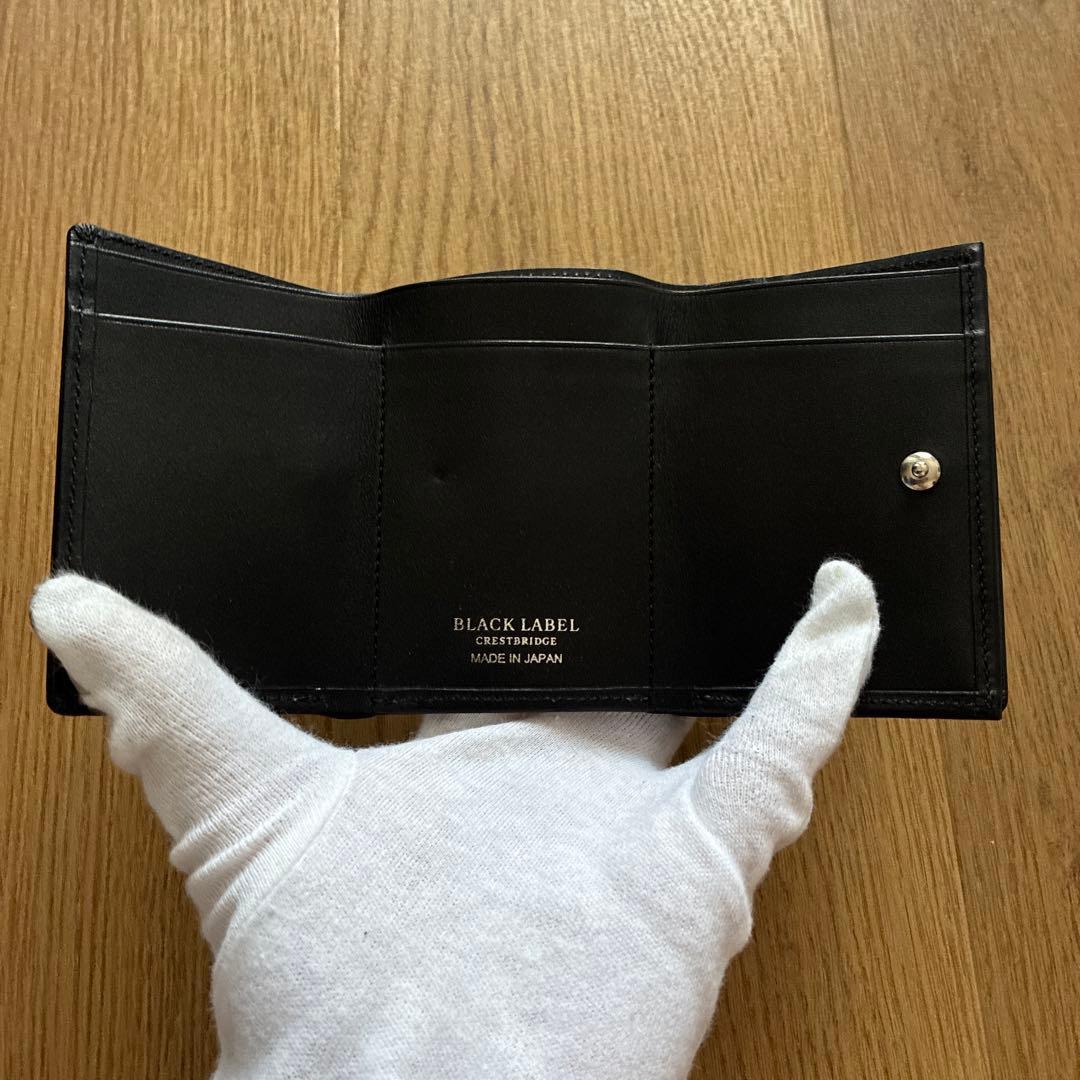 【未使用品】ブラックレーベルクレストブリッジ チェック 三つ折り財布 ブラック