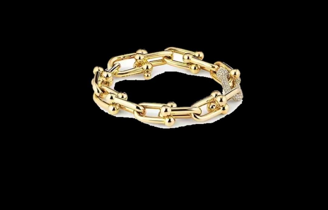 今人気 ハードウェアブレスレット ゴールド チェーン ワンポイントオシャレ