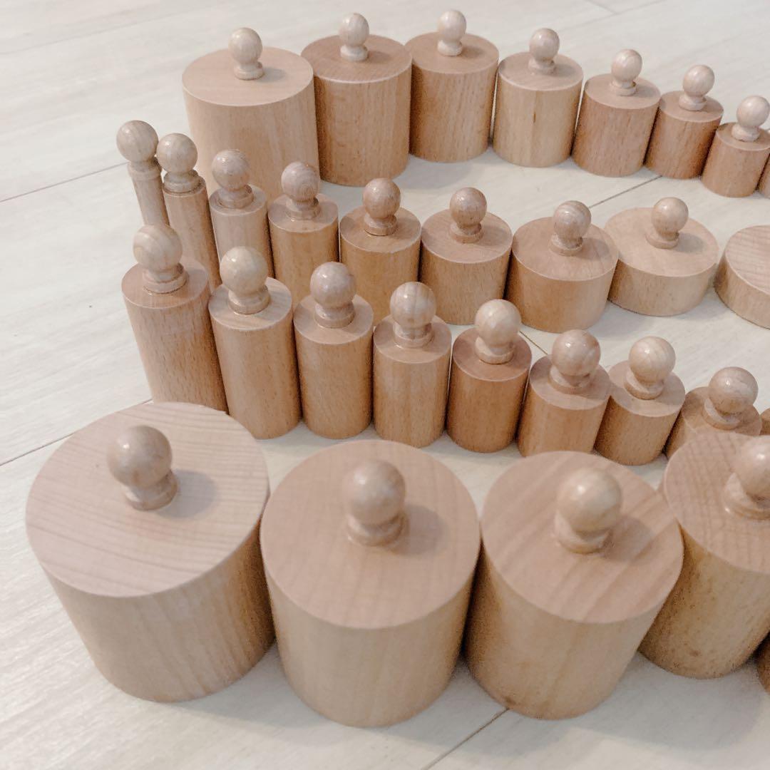 【モンテッソーリ教育】円柱さし　はめ込み円柱　教具 知育玩具