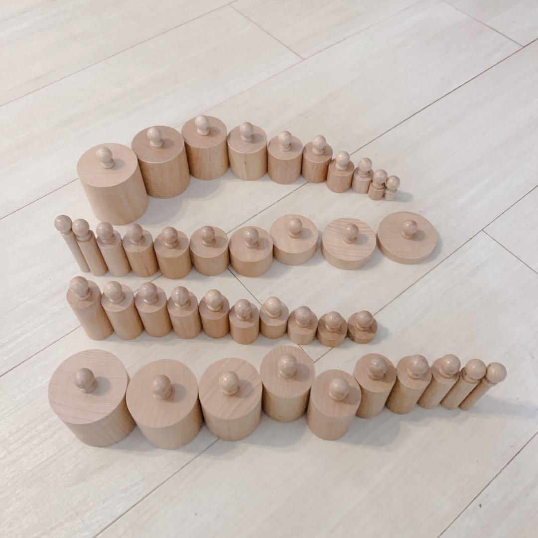【モンテッソーリ教育】円柱さし　はめ込み円柱　教具 知育玩具