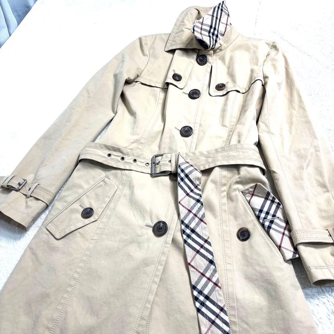 バーバリー ブルーレーベル大きいサイズ スプリングコート ノバチェック