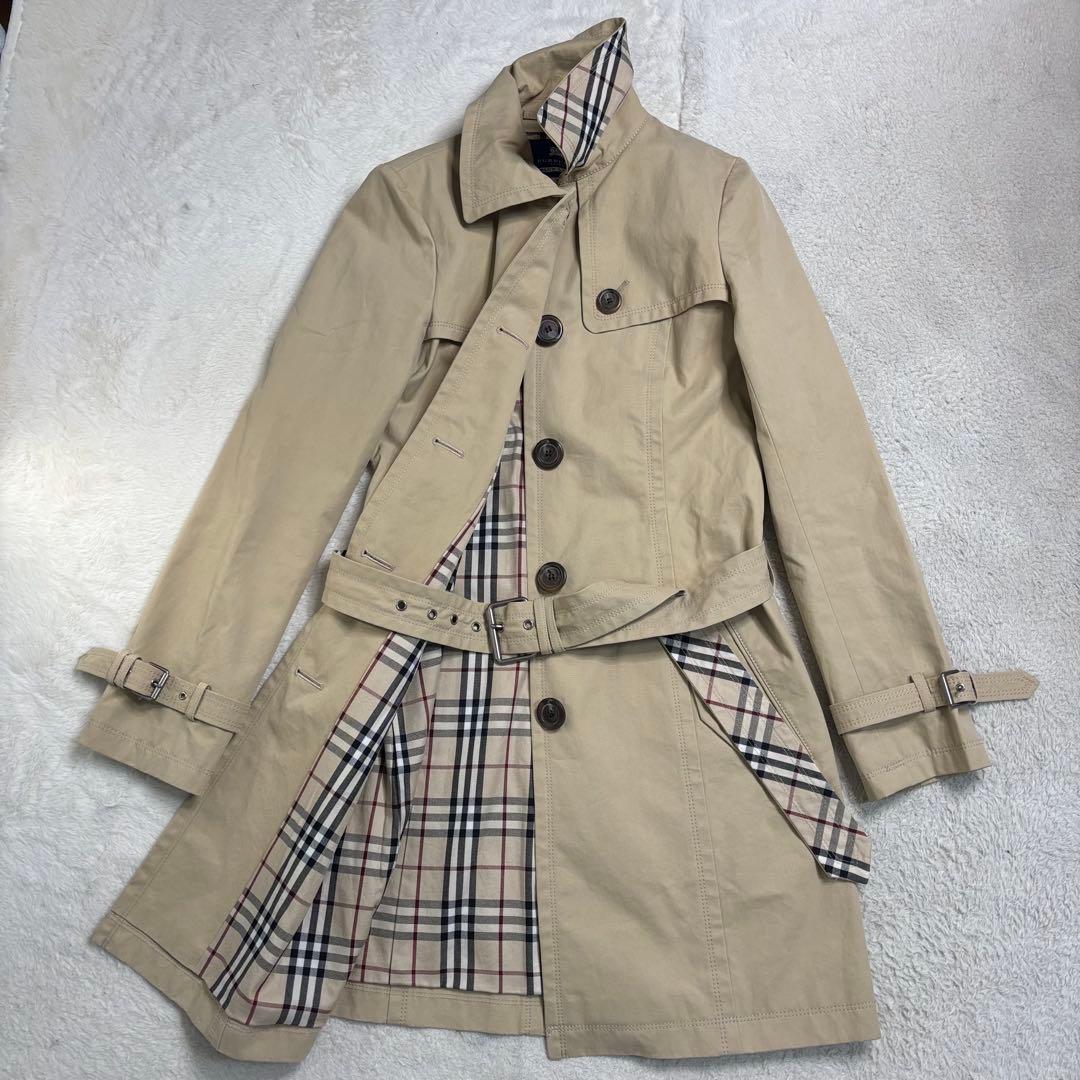 バーバリー ブルーレーベル大きいサイズ スプリングコート ノバチェック