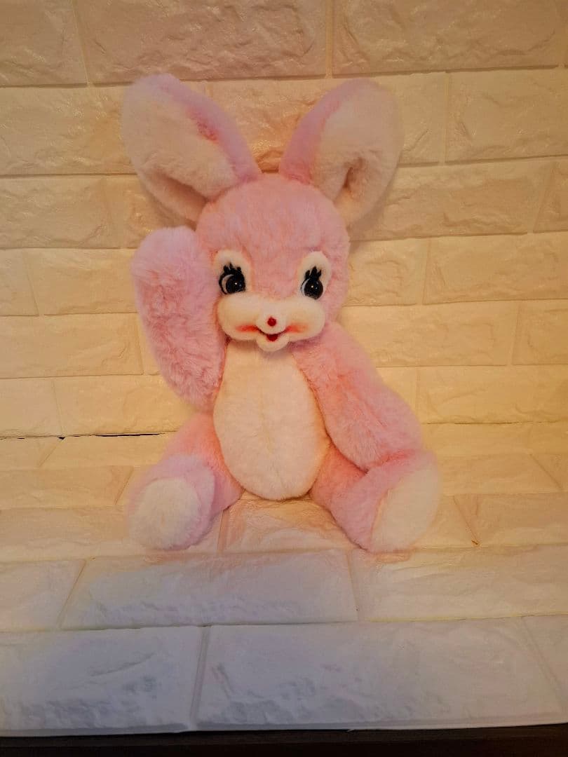 ぬいぐるみ、うさぎ、バニー、ハンドメイド、オリジナル、特大、ピンク