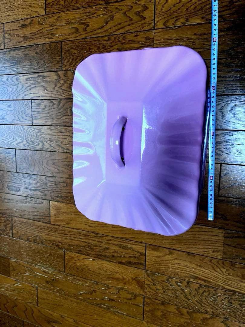 北欧さま専用　【未使用】角形ホーロ製ブレッドケース　ピンク　CAKES