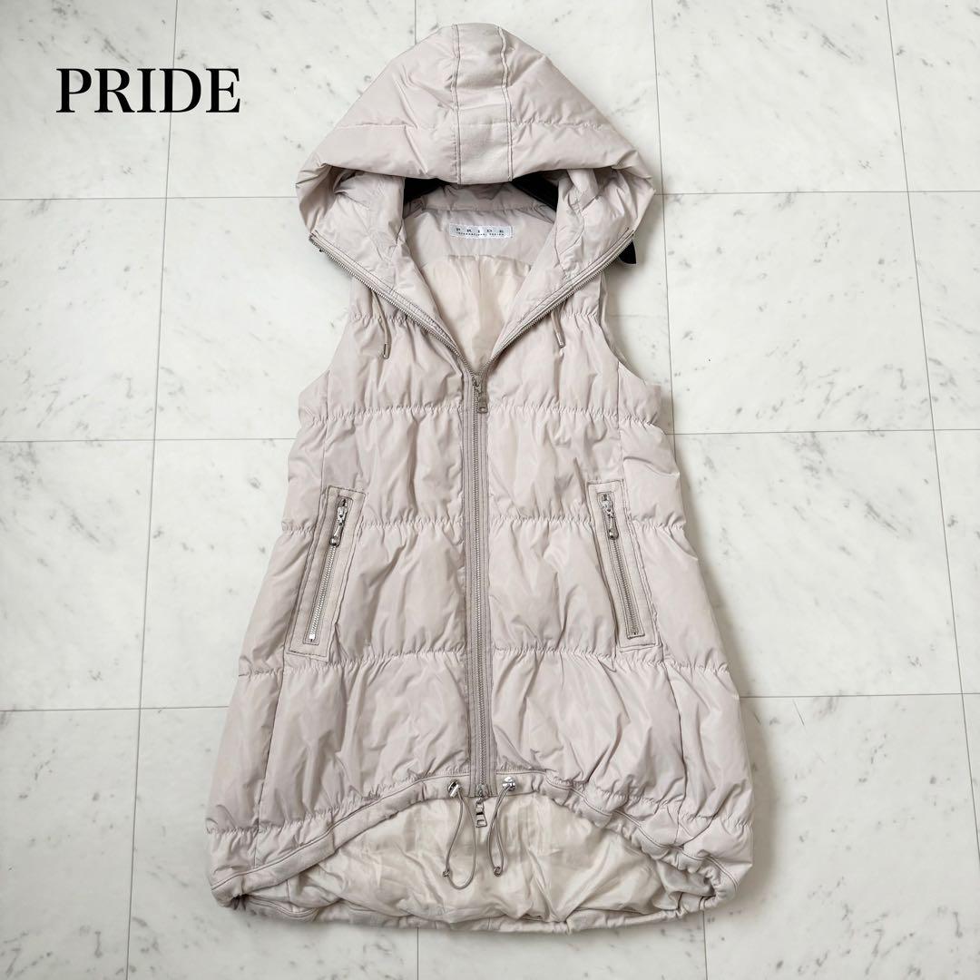 未使用級❤️PRIDE プライド　ダウンベスト　ベージュ　スウェード　Mサイズ