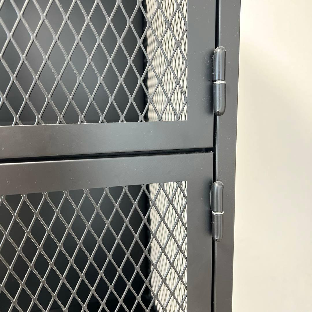 【ジャーナルスタンダードファニチャー】ブラックスチール メッシュロッカー 4段