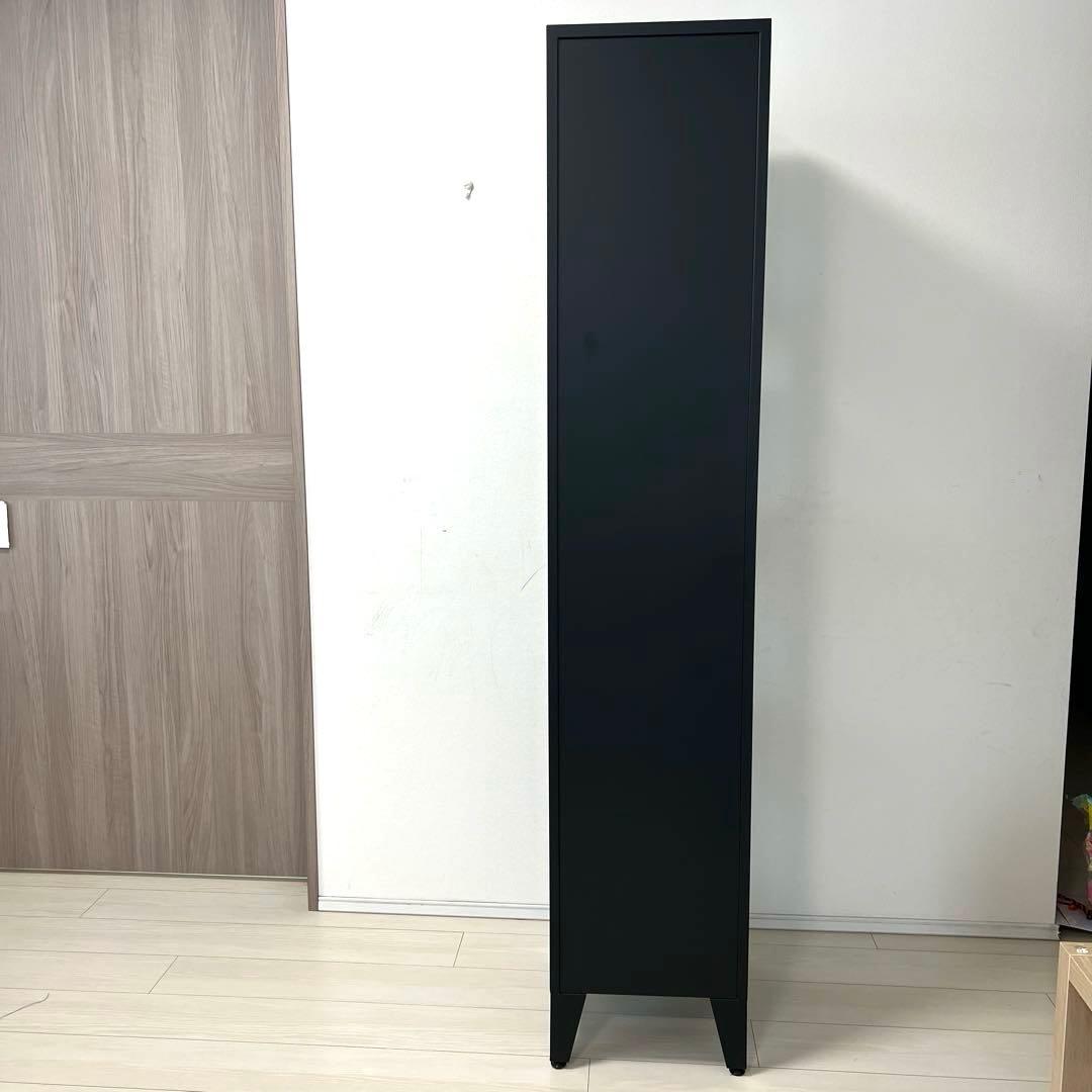 【ジャーナルスタンダードファニチャー】ブラックスチール メッシュロッカー 4段