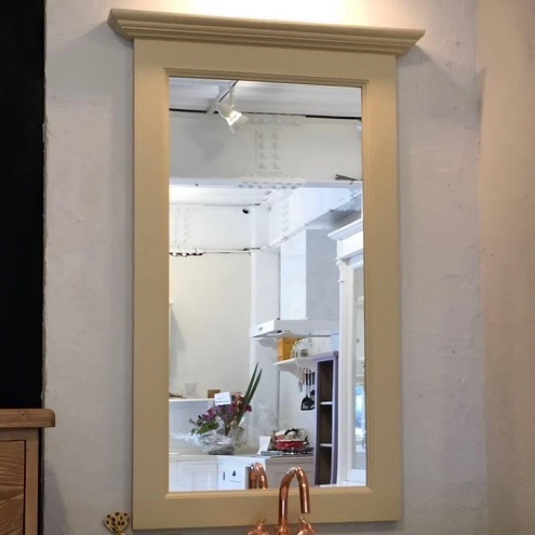 ヨーロピアン パイン無垢材 ウォールミラー 壁掛け鏡 ルーマニア製