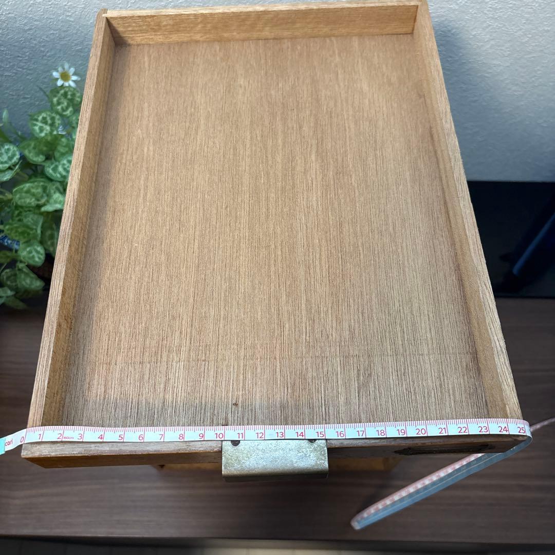 F*y様 木製レターケース　引き出し　6段収納　昭和レトロ　書類入れ　小物入れ