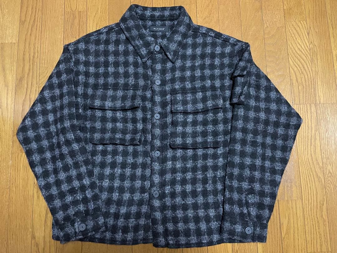 MLVINCE MILITARY CHECK JACKET 黒 Lサイズ