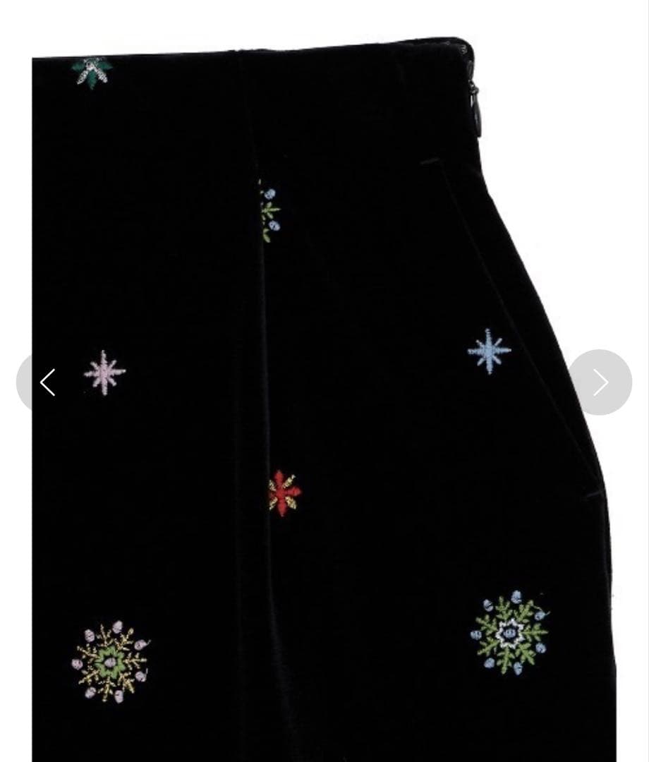 スカート Ameri GLITTER EMBROIDERY VELOUR SKIRT