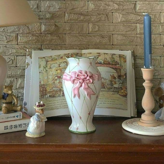 花瓶・フラワースタンド vintage * Portugal ribbon flower vase