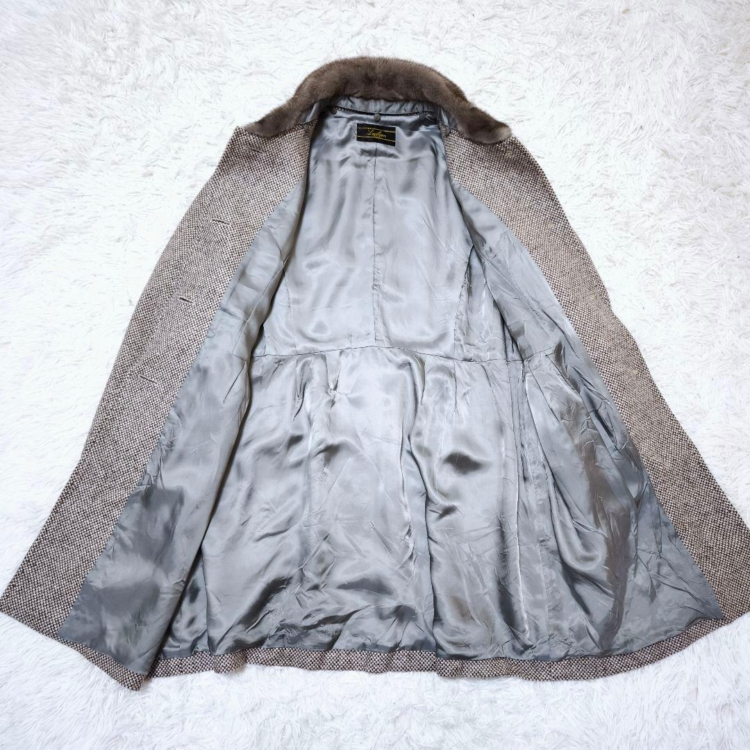 極美品 レリアン Leillian カシミヤ シルク ミンク毛皮 13+ 2XL