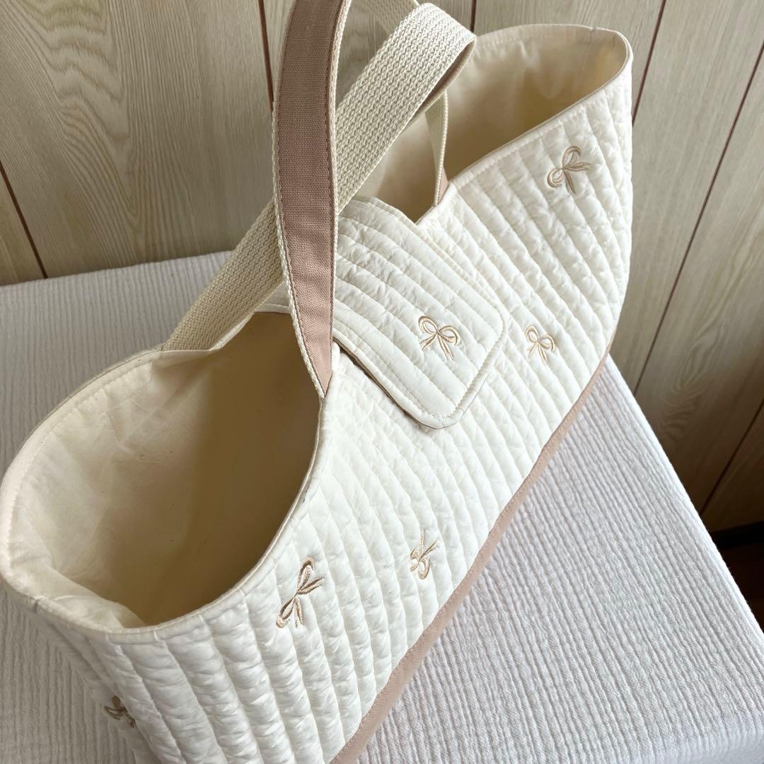 ヌビ リボン ピアニカケース バッグ ベージュ 上履き袋 イブル メロディオン