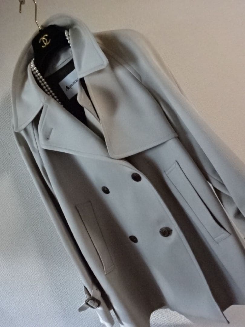 アクアスキュータム　ツイルショートコート　トレンチコート