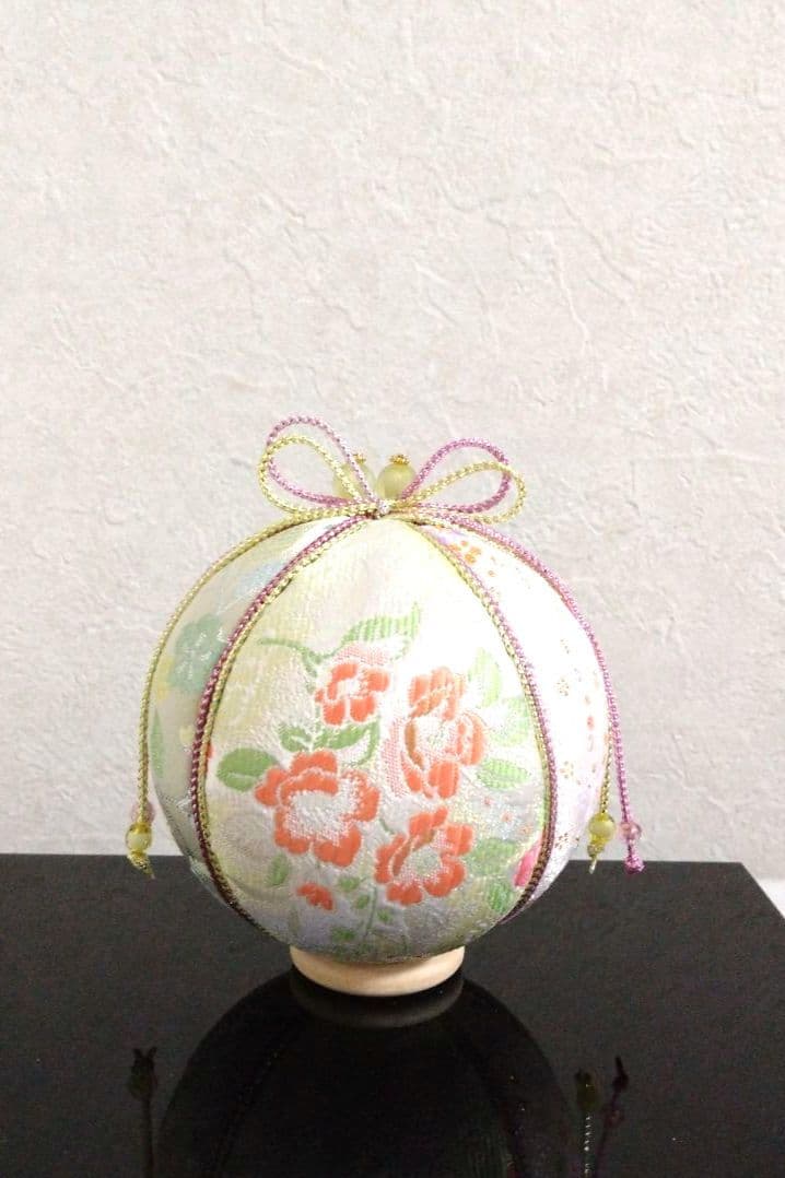 手鞠 手毬 てまり 刺繍シマエナガ 鳥 No.161ハンドメイド