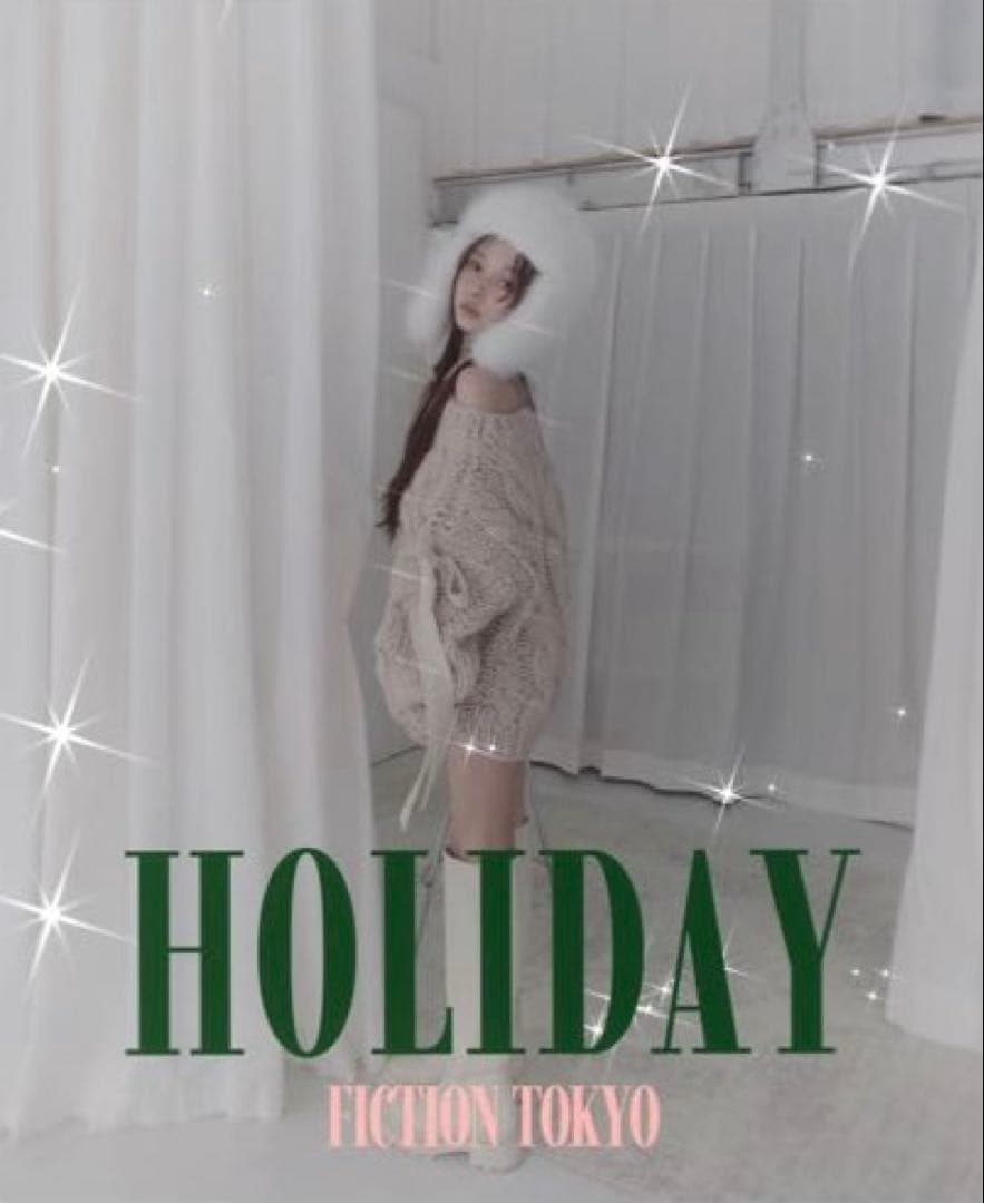 FictionTokyo ハンドニッティングケーブルリボンニット ピンク