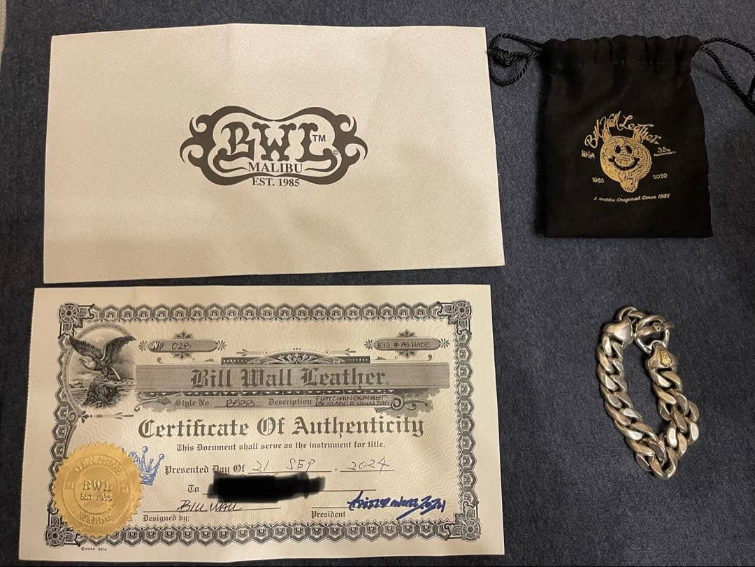 Bill Wall Leather B533 ブレスレット　証明書付き　本日まで