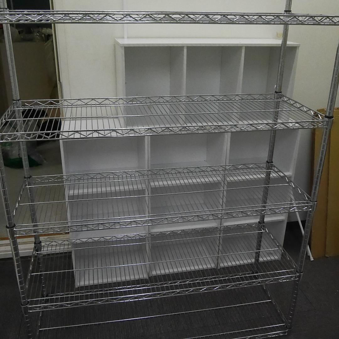 まぁちゃん:【幅120cm】スチールラック 5段 シルバー 棚板1枚追加済