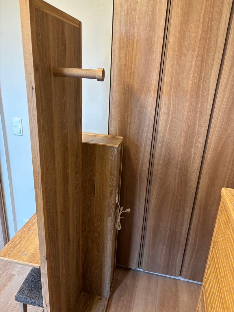 【美品】LIVING HOUSE 姿見ドレッサー 椅子付き