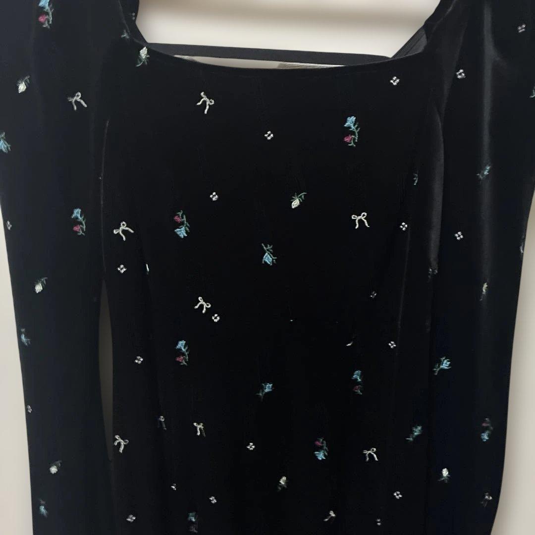 新品未使用FRAY I.D ベロアナローワンピース　ブラック